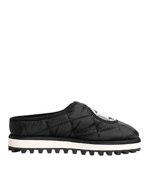 Dolce & Gabbana Black Nylon Low Top Slip On Sneaker Shoes