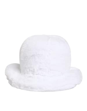 Dolce & Gabbana White Modacrylic Fur Bucket Men Capello Hat