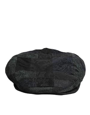 Dolce & Gabbana Black Polyester Newsboy Men Cloth Capello Hat