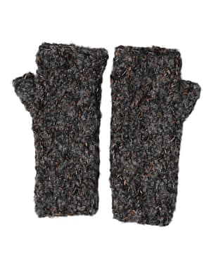 Dolce & Gabbana Gray Virgin Wool Knitted Fingerless Men Gloves