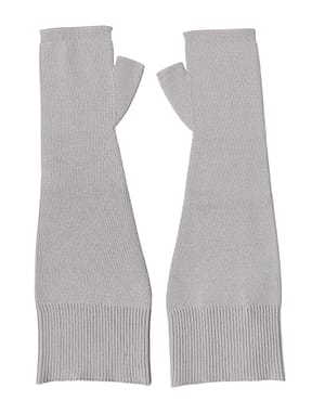 Dolce & Gabbana Gray Virgin Wool Knitted Fingerless Men Gloves