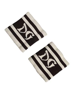 Dolce & Gabbana Black White DG Logo Cotton 1 Pair Wristband