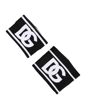 Dolce & Gabbana Black White DG Logo Cotton 1 Pair One Wristband