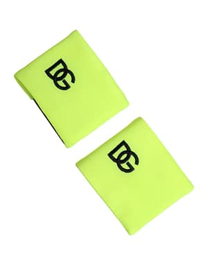 Dolce & Gabbana Yellow Green DG Logo Polyester 1 Pair Wristband