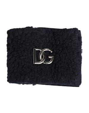 Dolce & Gabbana Black Polyester Logo Plaque Men One Size Wristband