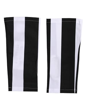 Dolce & Gabbana Black White Nylon Fingerless Wrist Length Gloves