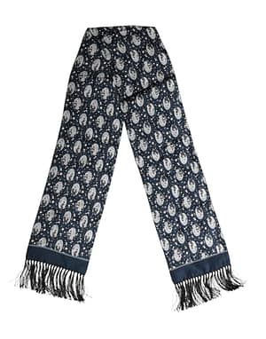 Dolce & Gabbana Navy Blue Silk Neck Wrap Shawl Men Scarf