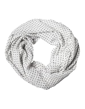 Dolce & Gabbana White Polka Dot Polyester Shawl Scarf
