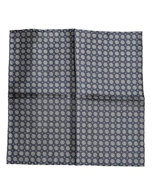 Dolce & Gabbana Blue Patterned Silk Square Handkerchief Scarf