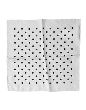 Dolce & Gabbana White Polka Dot Square Handkerchief Scarf