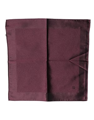 Dolce & Gabbana Maroon Logo Silk Square Handkerchief Scarf