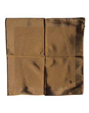 Dolce & Gabbana Brown Logo Silk Men Square Handkerchief Scarf