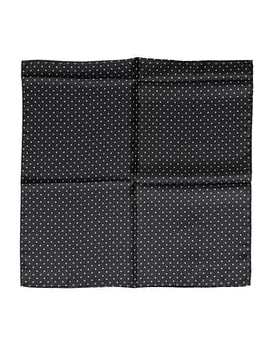 Dolce & Gabbana Black Polka Dot Silk Square Foulard Scarf