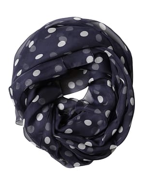 Dolce & Gabbana Blue Polka Dot Silk Neck Wrap Shawl 205cm x 132cm Scarf