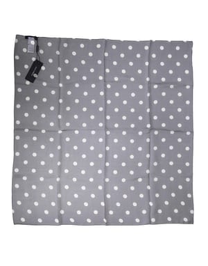 Dolce & Gabbana Blue Polka Dot Silk Square Foulard 91.5cm x 89.5cm Scarf