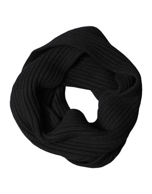 Dolce & Gabbana Black Cashmere Knit Neck Wrap Shawl 202cm x 26cm Scarf