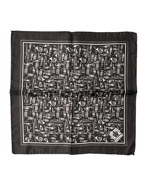 Dolce & Gabbana Brown Jazz Club Square Handkerchief Men 32cm x 31cm Scarf
