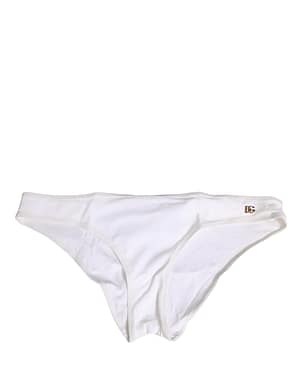 Dolce & Gabbana White DG Logo Plaque Bikini Bottom Underwear