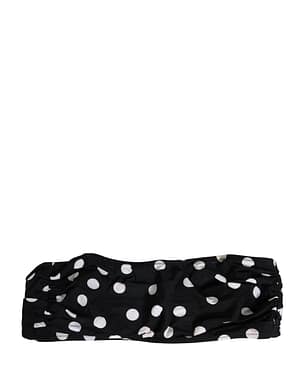 Dolce & Gabbana Black White Polka Dot Bandeau Beachwear Swimwear
