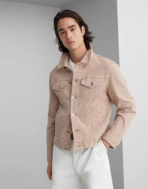 Brunello Cucinelli Beige Cotton Denim Jacket
