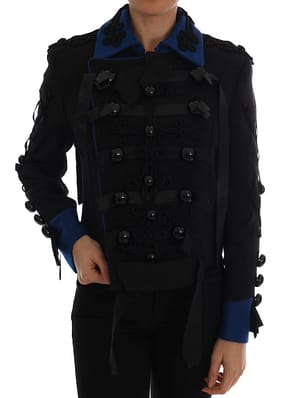 Dolce & Gabbana Black Wool Trench Jacket