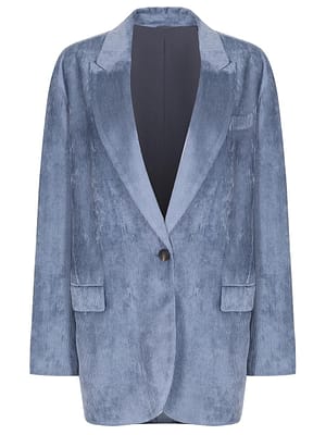 Brunello Cucinelli Blue Viscose Jackets And Coat