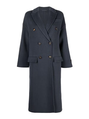 Brunello Cucinelli Blue Wool Coat