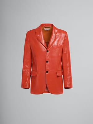 Marni Orange Leather Jacket