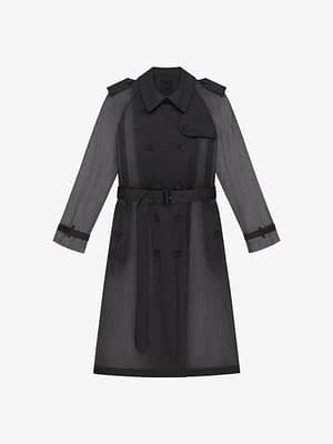 Givenchy Black Fibres Trench Coat