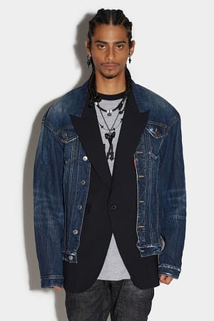 Dsquared² Navy Blue Fibres Denim Jacket