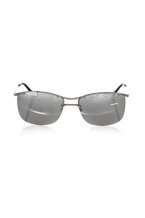Frankie Morello Silver Metallic Fibre Men Sunglass