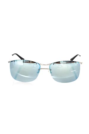 Frankie Morello Silver Metallic Men Sunglasses