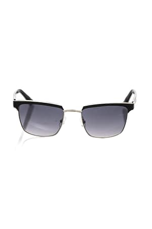Frankie Morello Black Metallic Fibre Men Sunglasses