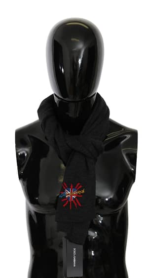 Dolce & Gabbana Gray #DGLovesLondon Wool Wrap Wool Scarf