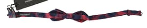 Dolce & Gabbana Red Checkered 100% Silk Adjustable Men Neck Bow Tie