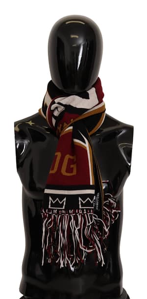 Dolce & Gabbana Multicolor Wool Knit DG King Shawl Wrap Scarf