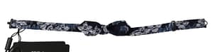 Dolce & Gabbana Navy Blue Floral Slim Adjustable Neck Papillon Men Bow Tie