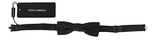 Dolce & Gabbana Men Gray Pattern Silk Adjustable Neck Papillon Bow Tie