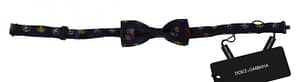 Dolce & Gabbana Blue Flags 100% Silk Adjustable Neck Papillon Men Bow Tie