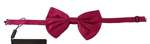 Dolce & Gabbana Pink Silk Adjustable Neck Bow Tie Men