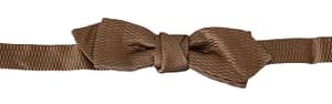 Dolce & Gabbana Men Brown Gold Adjustable Neck Papillon Bow Tie
