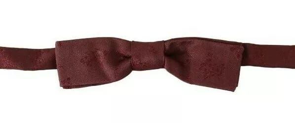 Dolce & Gabbana Bordeaux Silk Floral Faille Adjustable Bow Tie - Image 2