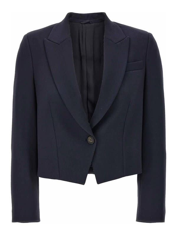 Brunello Cucinelli Blue Wool Jackets And Coat