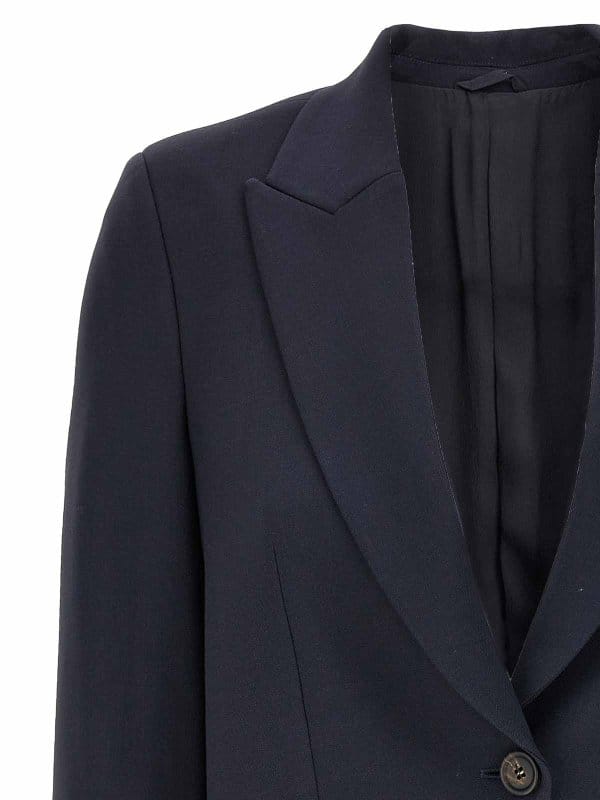 Brunello Cucinelli Blue Wool Jackets And Coat - Image 3