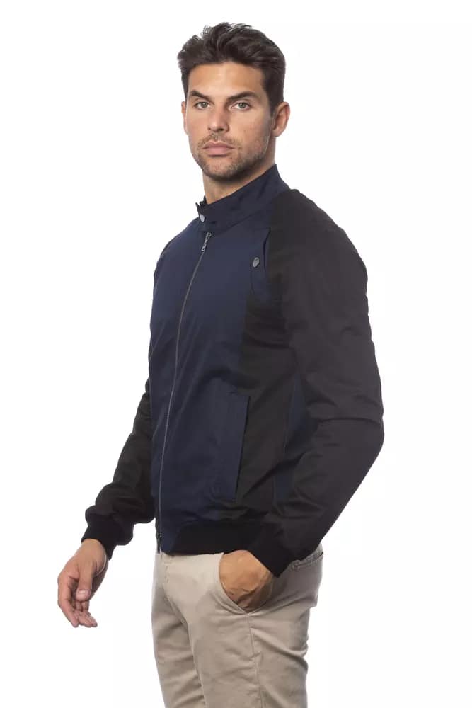 Verri Blue Cotton Men's Bomber Jacket - Image 2