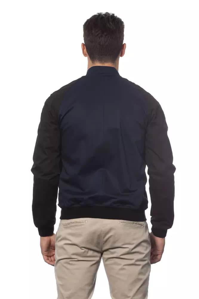 Verri Blue Cotton Men's Bomber Jacket - Image 3