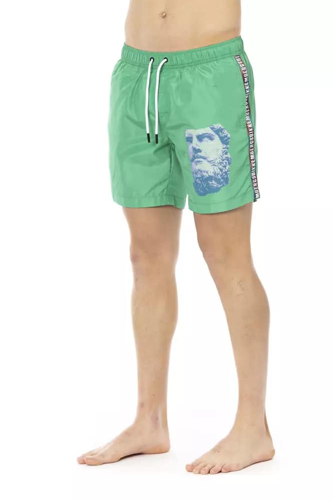 Bikkembergs Green Polyester Men Swim Short - Image 2