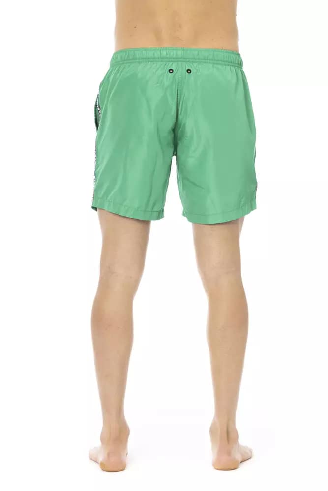 Bikkembergs Green Polyester Men Swim Short - Image 3
