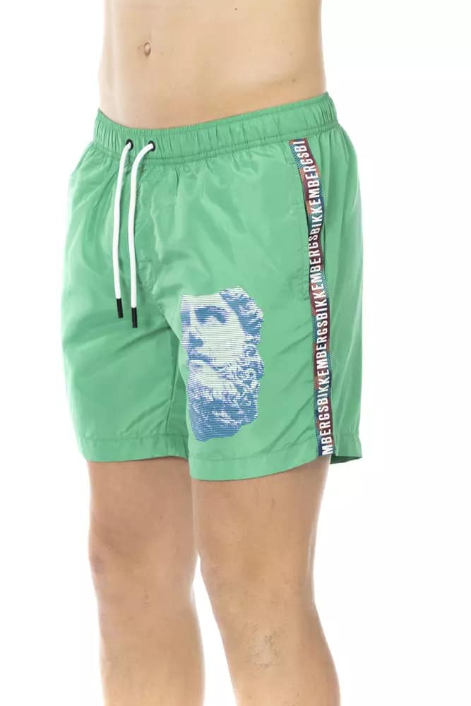 Bikkembergs Green Polyester Men Swim Short - Image 4