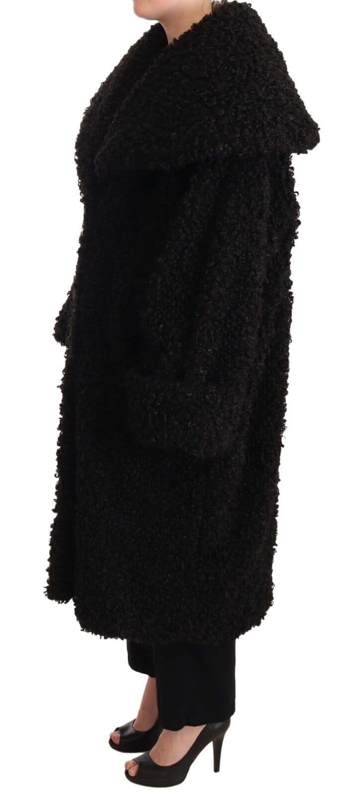 Dolce & Gabbana Black Polyester Fur Trench Coat Jacket - Image 2